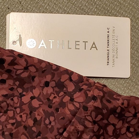 Athleta Brown with Floral Tankini Top, S - Picture 3 of 5